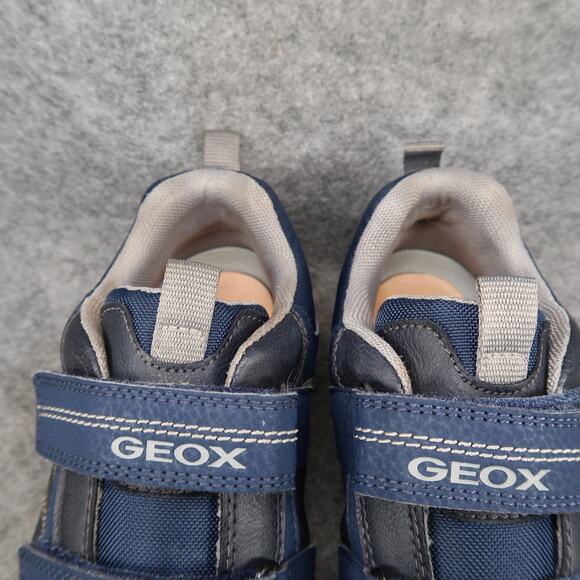 Geox Shoes Big Kids 6 Buller Sneakers Leather Double Strap Casual Athletic Blue - Picture 3 of 14